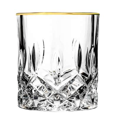  Sun's Tea Double Wall Whiskey/Scotch Rocks Glass Set 5.5oz, Old Fashioned Drinking & Cocktail Glasses