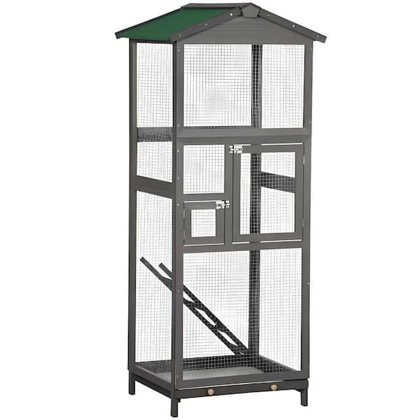 65 in. Gray Durable Bird Cage w/ Pull Out Tray and 2-Doors 65 in. Gray Durable Bird Cage w/ Pull Out Tray and 2-Doors