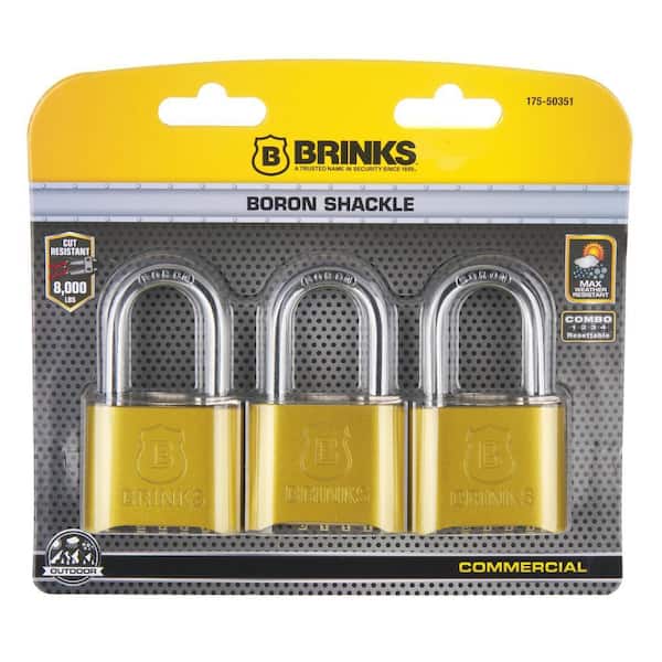 1-1/2in. (50mm) 4-Dial Resettable Combination Padlock (3-Pack)