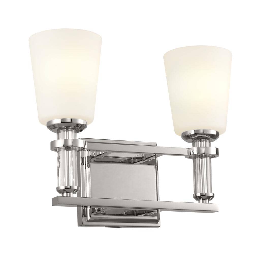 KICHLER Rosalind 14.25 in. 2Light Polished Nickel Traditional Bathroom