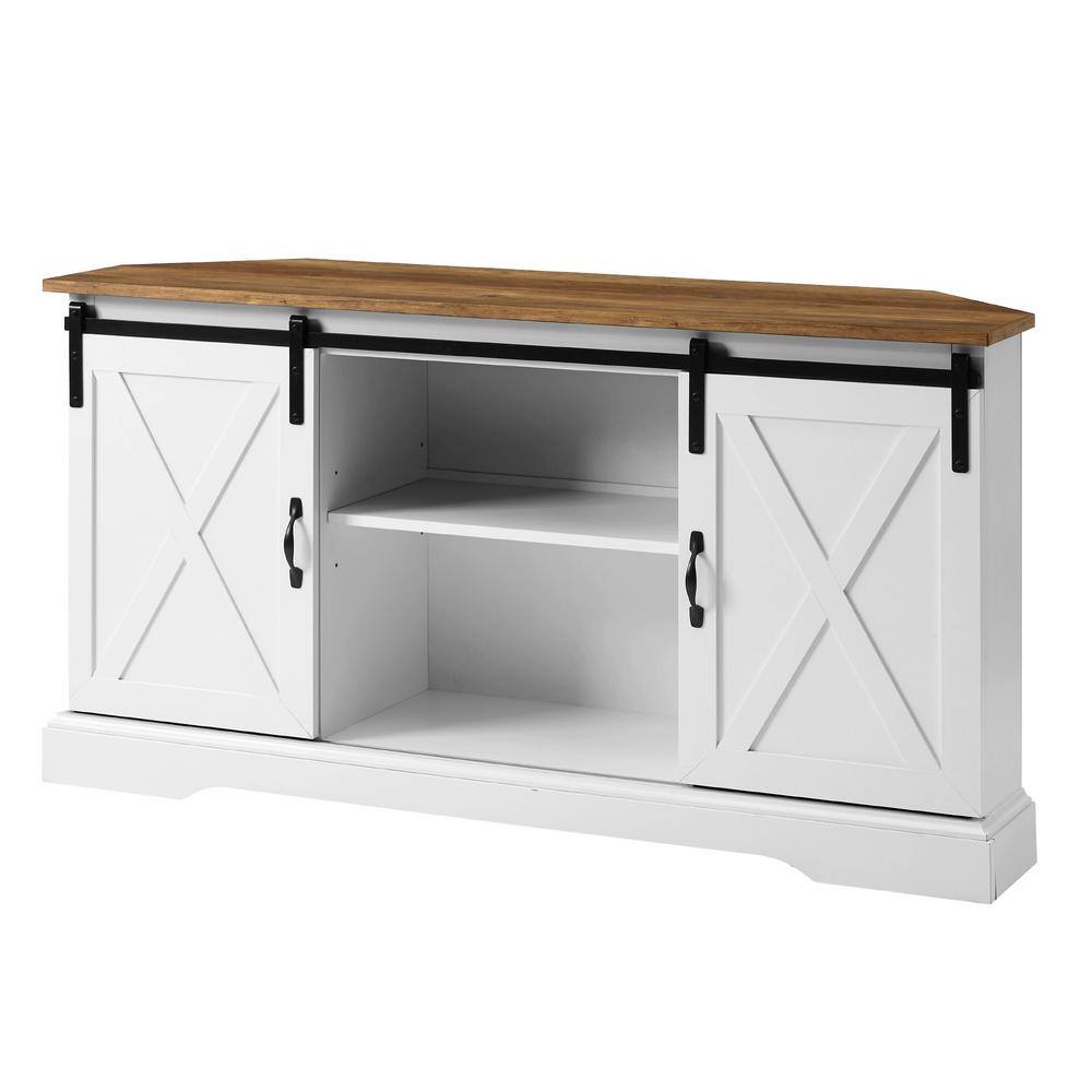 Welwick Designs 52 in. Reclaimed Barnwood and Solid White Wood ...