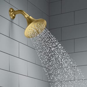 Forte 1-Spray Pattern 5.5 in. Wall-Mount Fixed Shower Head in Vibrant Brushed Moderne Brass