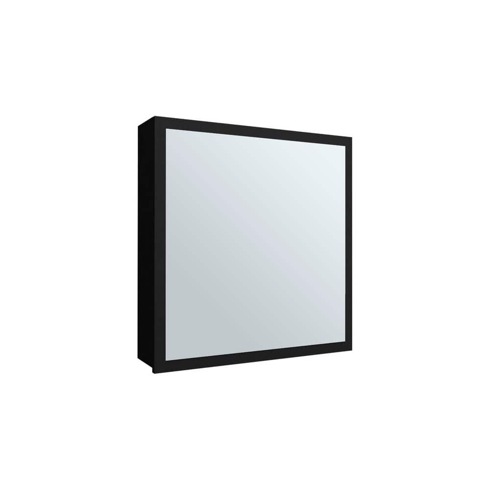 20 in. W x 21 in. H Rectangular Melamine Surface Mount Medicine Cabinet with Mirror in Black price history on PriceWatchPro