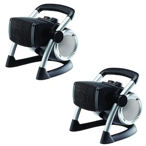 1500-Watt 11.37 in. Silver Electric Convection Ceramic Space Heater (2-Pack)