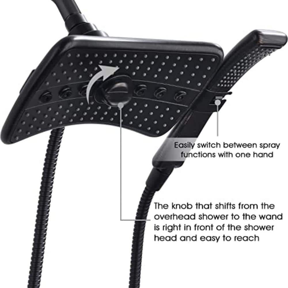 Large Oil Rubbed Bronze Dual Shower Head Set