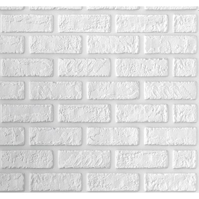 Falkirk Jura III 1/4 in. x 28 in. x 28 in. Peel & Stick White Faux Brick PE Foam Decorative Wall Paneling (10-Pack)