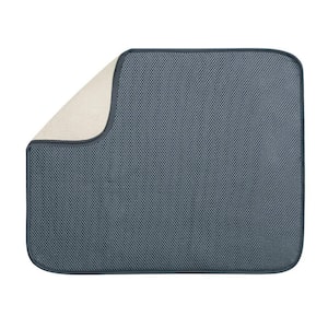 iDry 18 in. x 16 in. Large Kitchen Mat in Pewter/Ivory