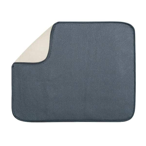 interDesign iDry 18 in. x 16 in. Large Kitchen Mat in Pewter/Ivory ...