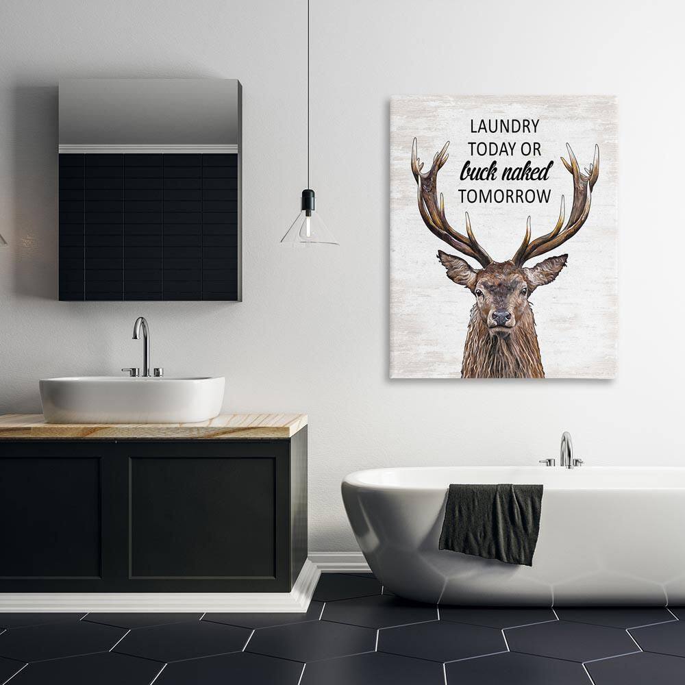 Buck Naked Tomorrow Funny Laundry by Lettered and Lined Unframed Typography Graphic Art Print 48 in. x 36 in. price history on PriceWatchPro
