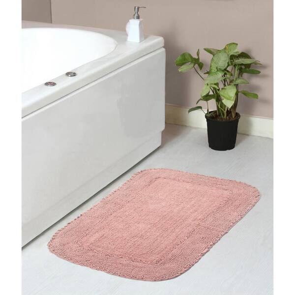 HOME WEAVERS INC Radiant Collection 100% Cotton Bath Rugs Set, 21x34 Rectangle, Pink
