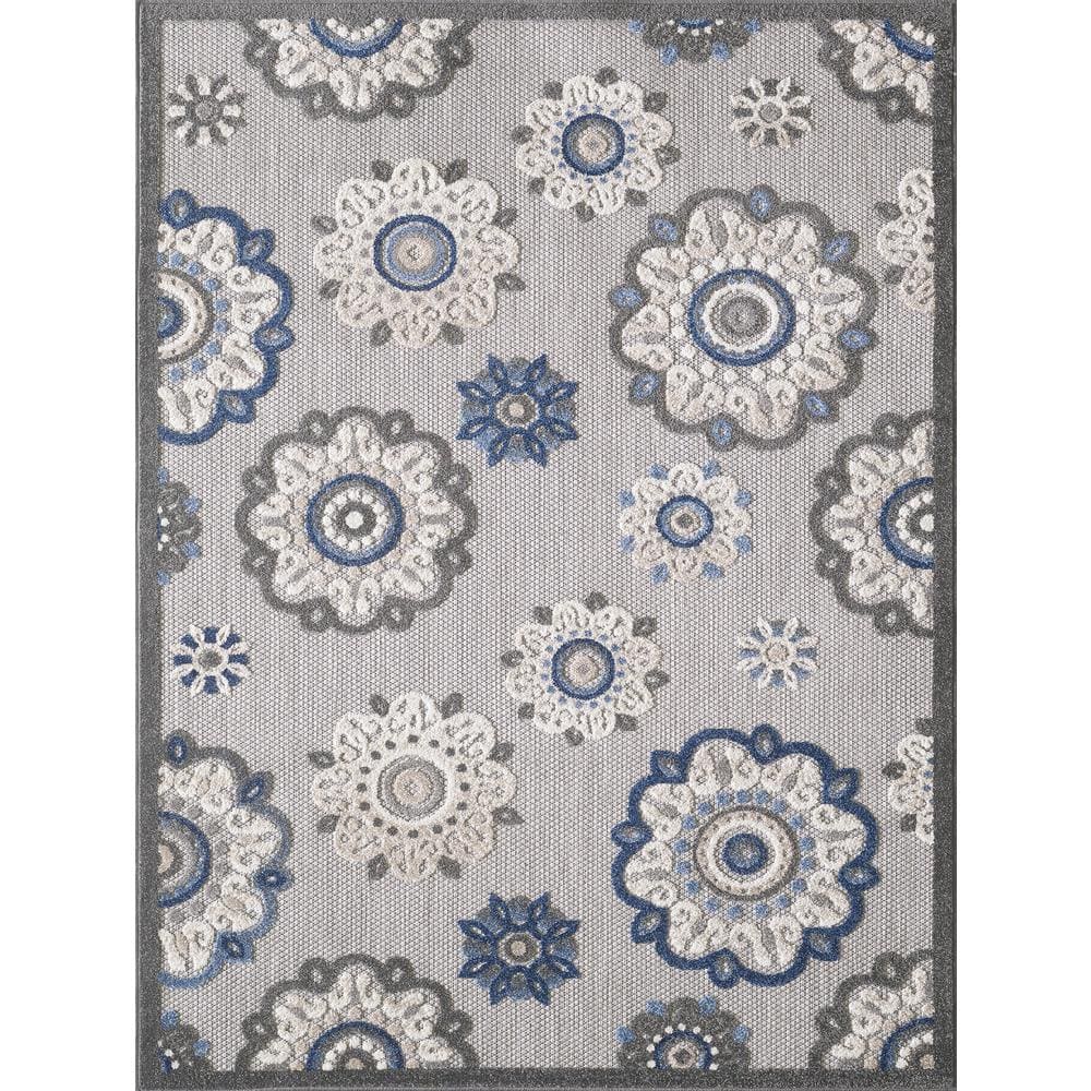 Ava Gray 2 ft. x 4 ft. Bohemian Floral Indoor/Outdoor Area Rug price history on PriceWatchPro