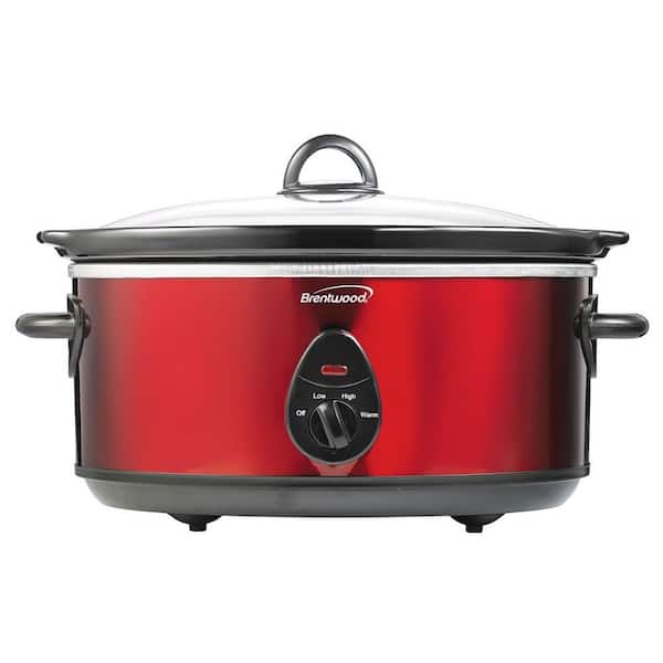 Brentwood 6.5 Qt. Red Slow Cooker