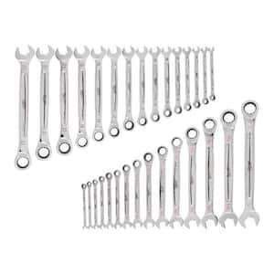 Ratcheting Combination SAE and Metric Wrench Mechanics Tool Set (30-Piece)