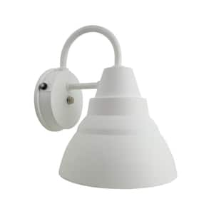 Outdoor Wall Mount Decorative Lighting Fixture 40 W 800-Lumen White No Bulbs Included Flood Light with Mounting Hardware