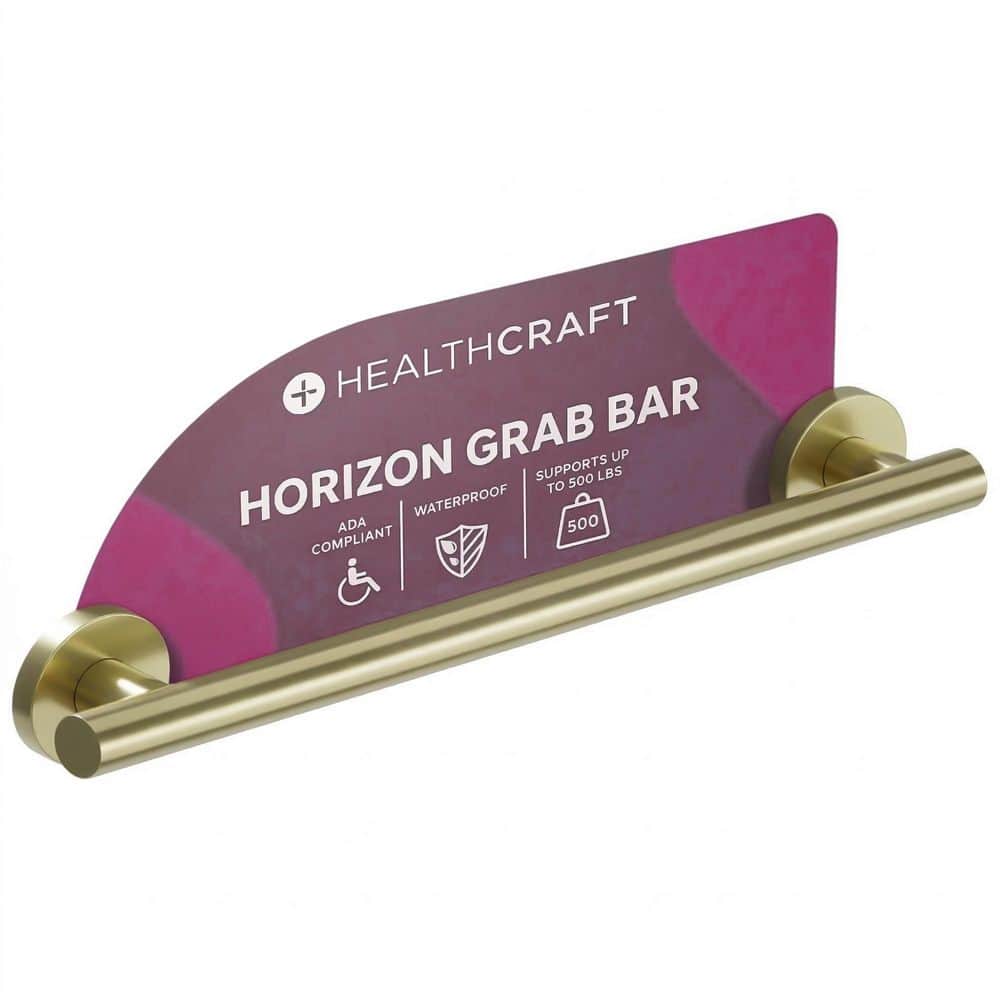 HORIZON 18 in. x 1.25 in. Grab Bar ADA Compliant for Bath and Shower Safety (500 lb. Capacity) in Brushed Gold price history on PriceWatchPro