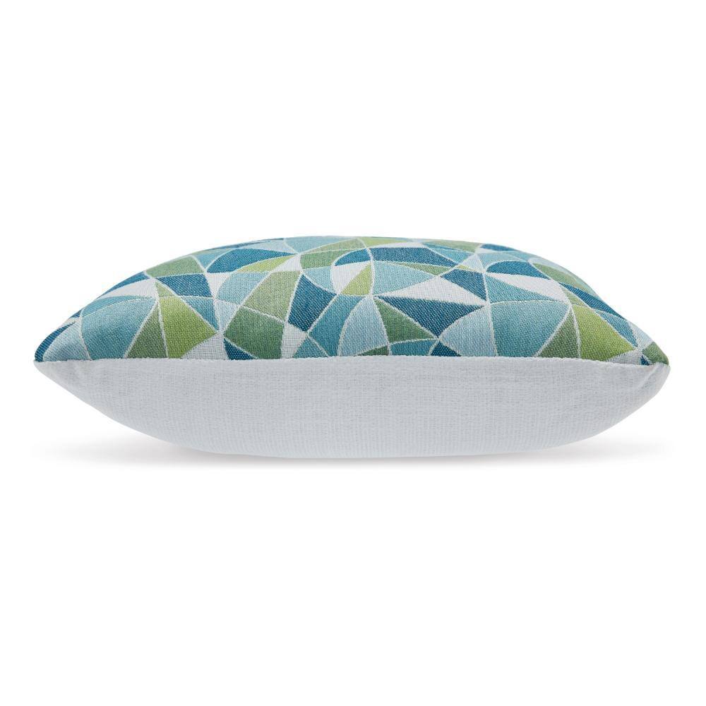Sery 18" Blue and Green Geometric Polyester Throw Pillow Set
