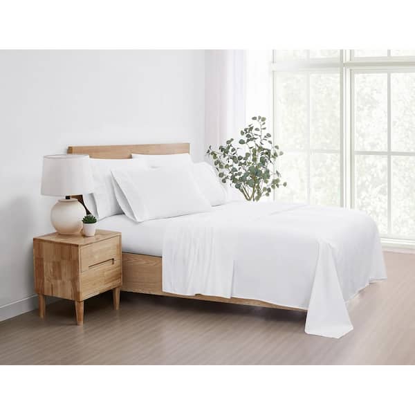 1200TC CVC Cotton Blend Cooling White 6-Piece King Sheet Set