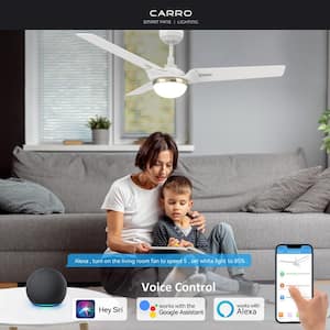 Clifden 52 in. Dimmable LED Indoor/Outdoor White Smart Ceiling Fan with Light and Remote, Works with Alexa/Google Home