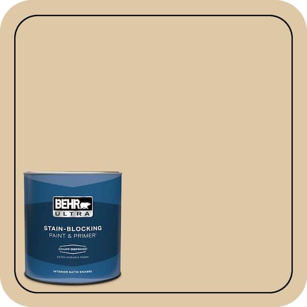 BEHR ULTRA 1 qt. #PWL-82 Pita Bread Extra Durable Satin Enamel Interior Paint & Primer