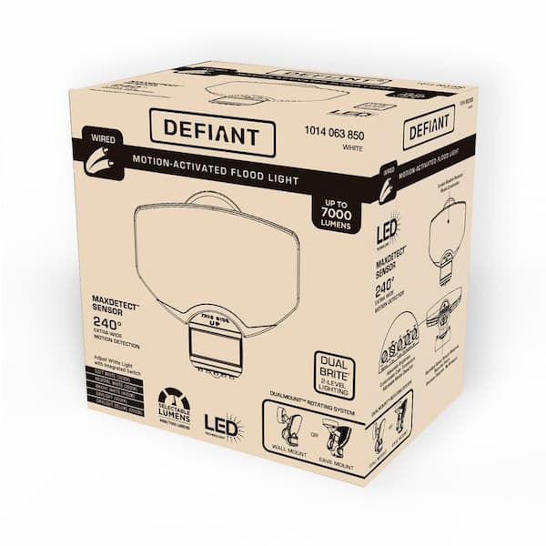 65-Watt 7000 Lumen 240° White Motion Sensing Integrated LED Super Bright Flood Light with 5CCT and Dual Brite