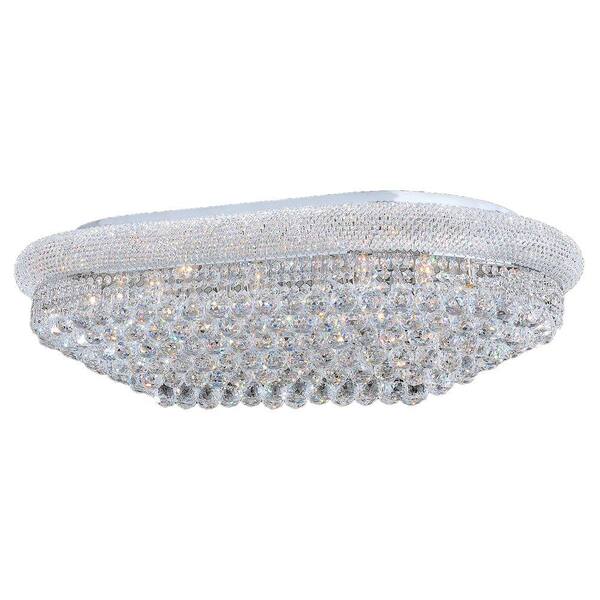 Worldwide Lighting Empire Collection 24-Light Crystal and Chrome Ceiling Light