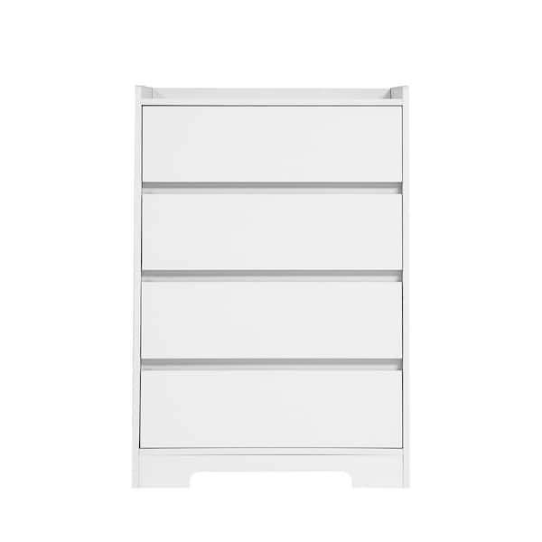 Spaco White Sideboard Storage Cabinet with 4 Drawer (15.75''D x 25.59''W x 38.38''H)