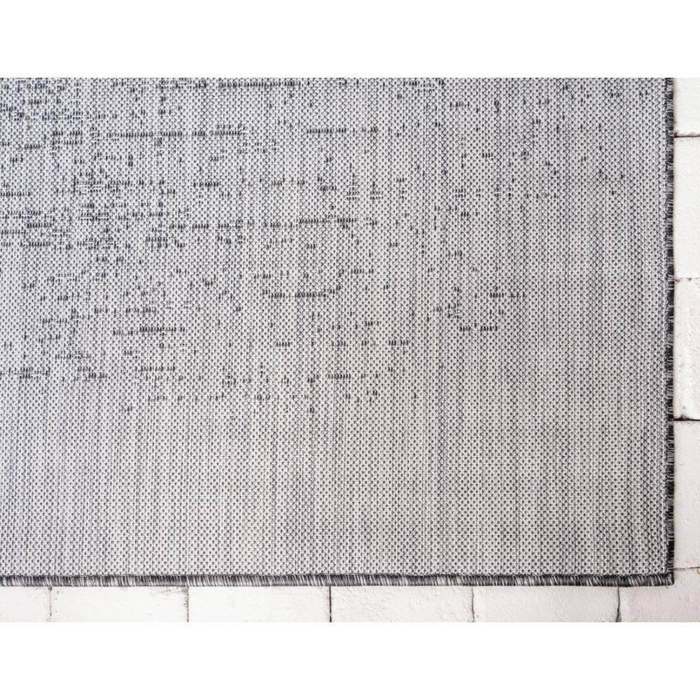 Charcoal Gray Abstract Synthetic 8' x 10' Washable Rug