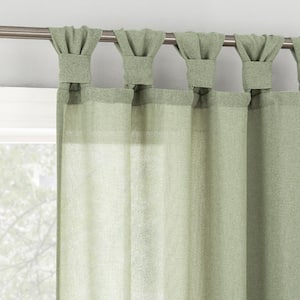 Hathaway Twist Tab Sage Green Polyester 40 in. W x 63 in. L Tab Top Light Filtering Curtain (Single Panel)