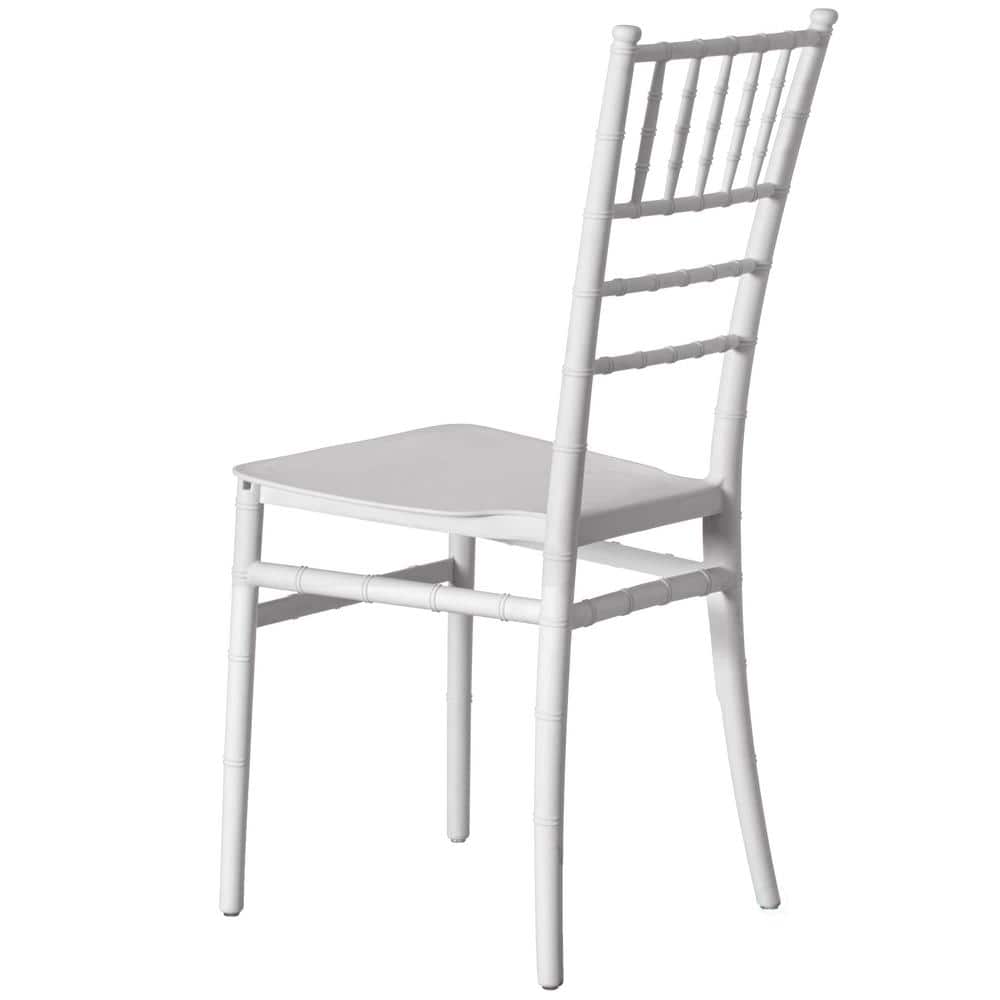 Modern White Stackable Chiavari Plastic Side Chair
