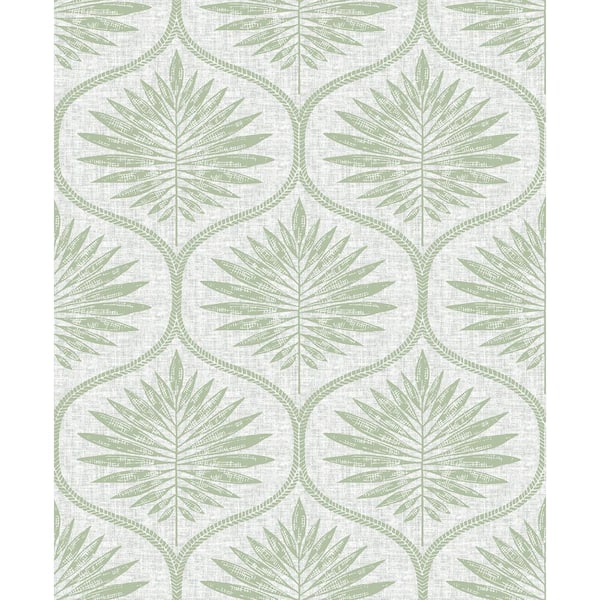A-Street Prints Laurel Light Green Ogee Paper Strippable Roll (Covers 56.4 sq. ft.)
