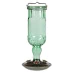Green Antique Bottle Decorative Glass Hummingbird Feeder - 24 oz. Capacity