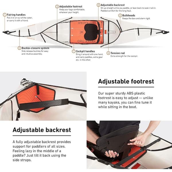 ORU KAYAK - Oru Kayak Beach LT : Stable, Durable, Light - Lake/River Kayaks - Beginner, Intermediate