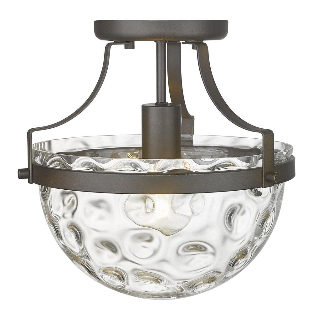 Quinn Wavey Glass 11" Bronze Indoor/Outdoor Light Fixture
