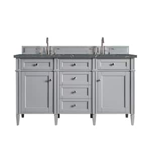 Brittany 60.0 in. W x 23.5 in. D x 34.0 in. H Bathroom Vanity in Urban Gray with Parisien Bleu Silestone Quartz Top