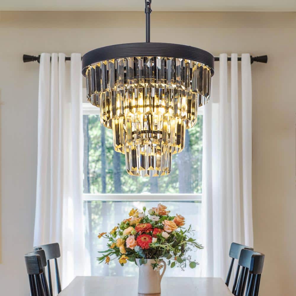 Black tiered chandelier sales