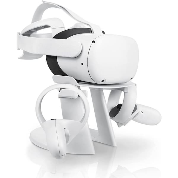 Wasserstein VR Stand Controllers Holder Accessories for Oculus Quest, Quest 2, and Rift S (White) OQ2VRHeadsetStandWhtUS - Home Depot