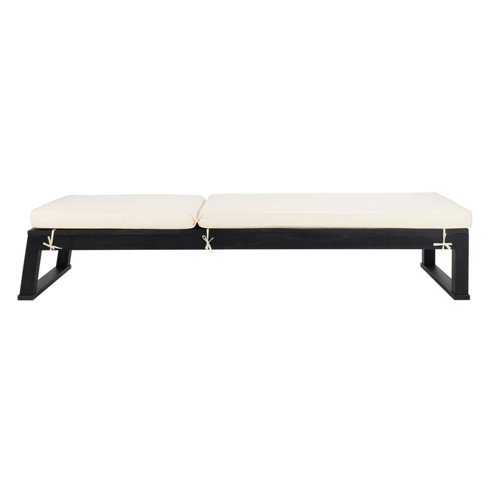 Contemporary Black & Beige Hanging Chaise Lounger with Cushions