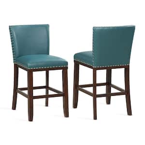 Tiffany 24 in. Peacock Contemporary Counter Stools (Set of 2)