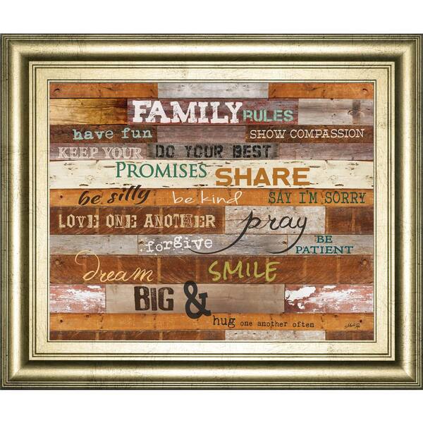 Classy Art 22 in. x 26 in. "Family Rules" by Marla Rae Framed Printed Wall Art