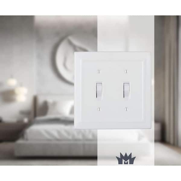 Architectural 2-Gang Toggle Wall Plate (Classic White)