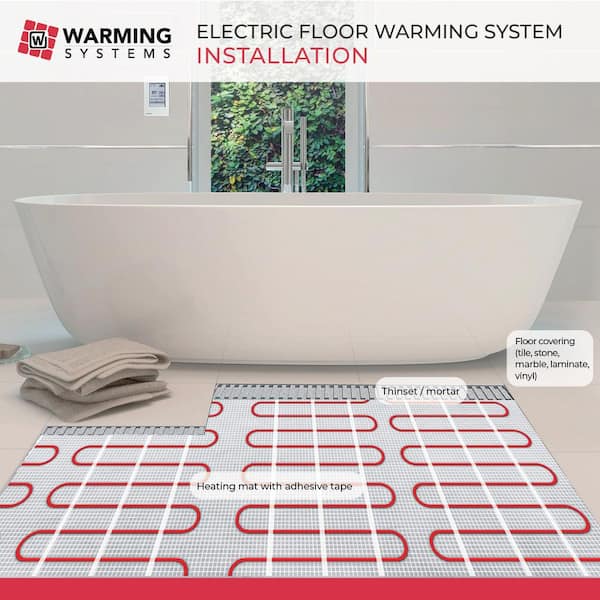 床暖房システム　floor warming system WARMING SYSTEMS 70 sq. ft. Electric Floor Heating Mat Kit 120V