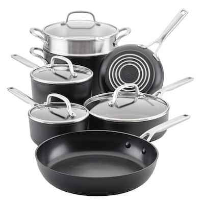 Cuisinart GreenGourmet 12-Piece Hard-Anodized Aluminum Ceramic Nonstick  Cookware Set in Black GG-12 - The Home Depot