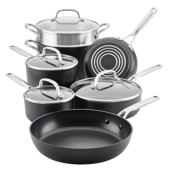 Udelade Orphan nominelt KitchenAid 11-Piece Hard Anodized Aluminum Nonstick Cookware Set Black  80120 - The Home Depot