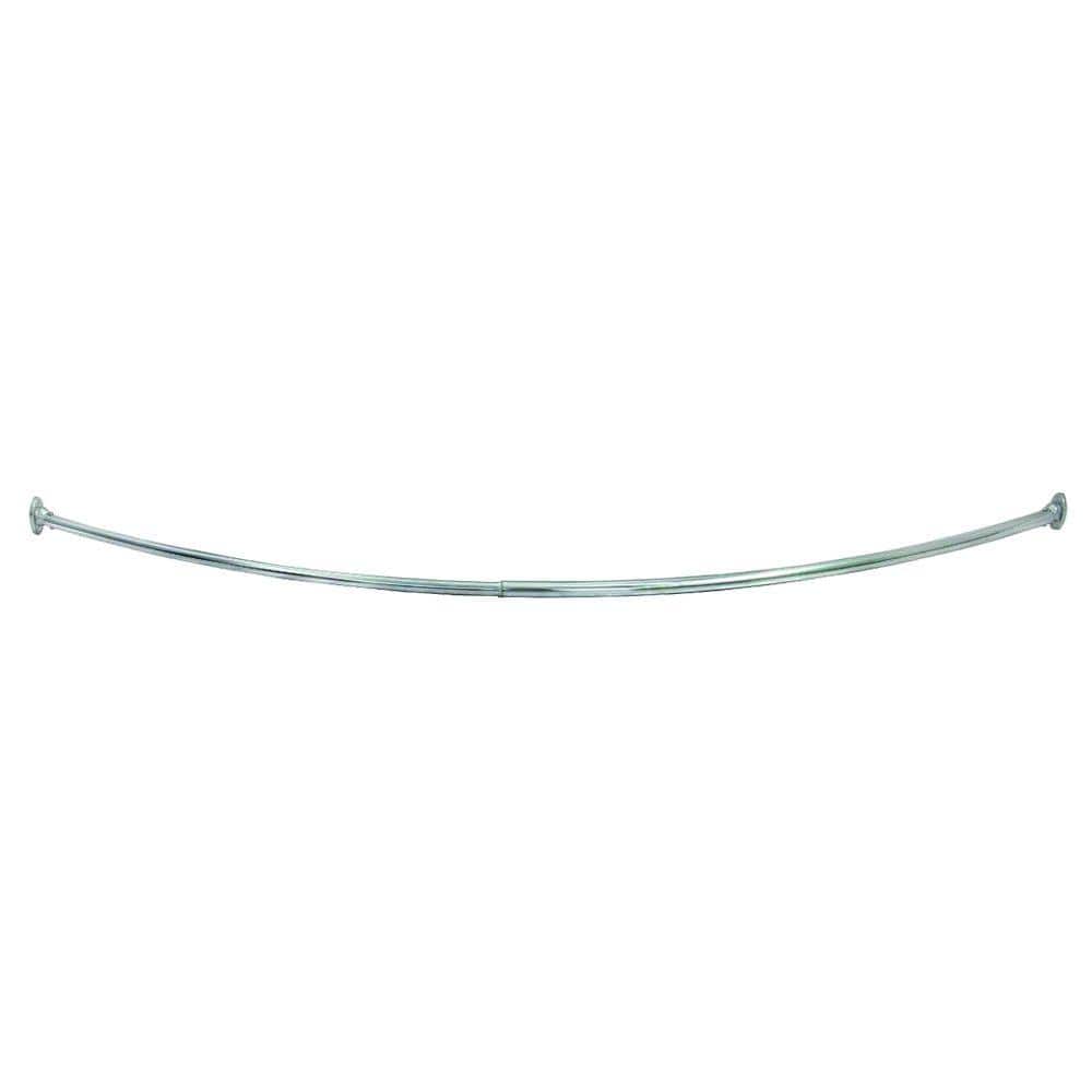 Adjustable Polished Chrome Curved Shower Rod 55-63 Inches