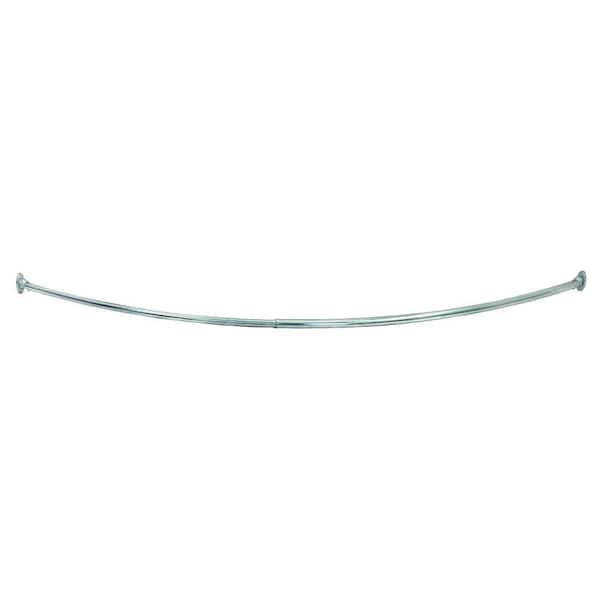 Design House 55 in. - 63 in. Steel Curved Shower Rod in Polished Chrome