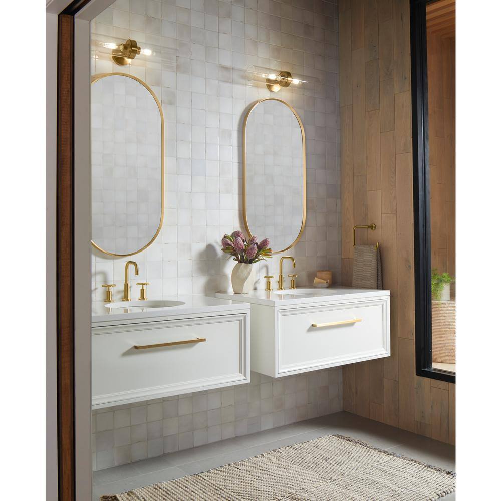 Polished Nickel 22" Direct Wired Glass Sconce