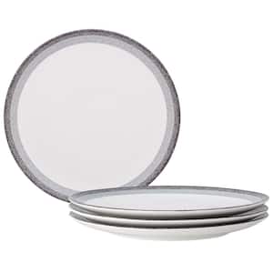 Colorscapes Layers Charcoal 11 in. Porcelain Coupe Dinner Plates, Set of 4