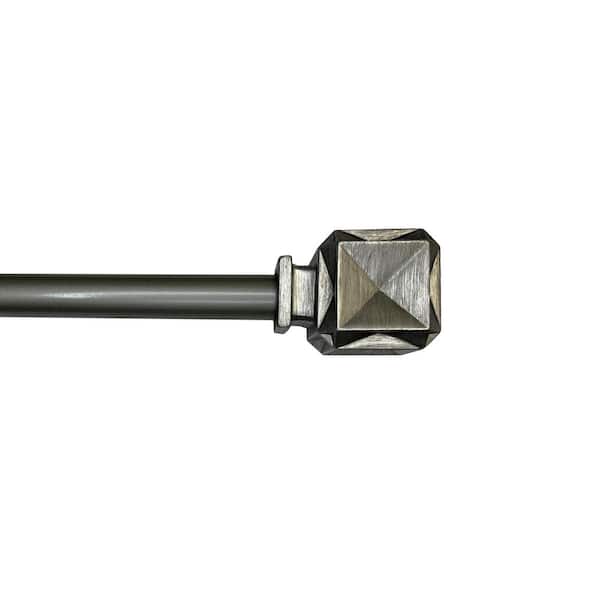 Versailles Home Fashions Sencillo 72 in. - 144 in. Adjustable Single 3/4 in. diam. Boxy Rod in Antique Silver