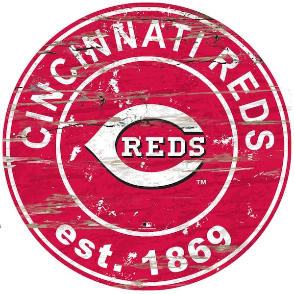Fan Creations MLB Cincinnati Reds 24 in. Distressed Wooden Wall Art Circle Sign