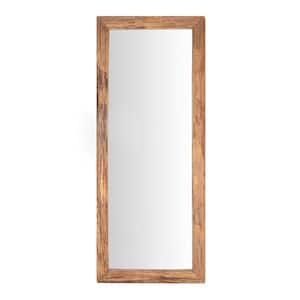 Oversized Brown Wood Frame Classic Floor Mirror (76 in. H x 31 in. W)